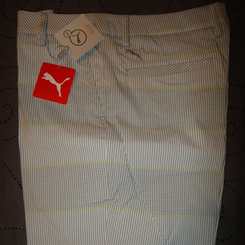 PUMA GOLF PLAID CELL SHORTS SIZE 40 38 32 NWT